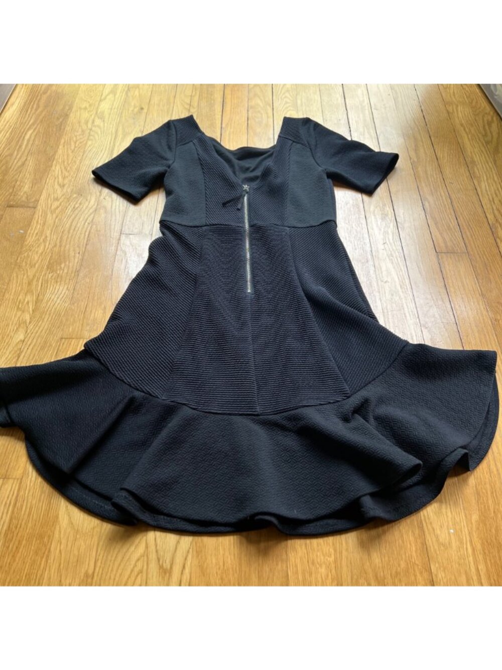 Anthropologie HD In Paris Size 2 Black Marcelline Textured Flounce Sheath Dress - Picture 16 of 16
